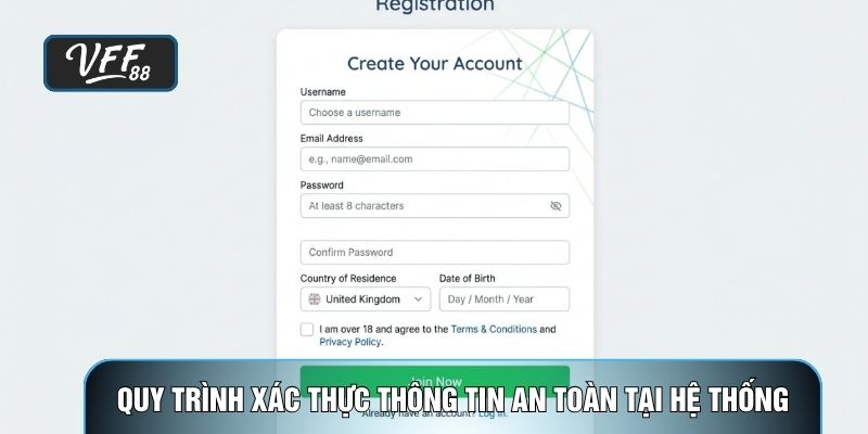 Quy trình xác thực thông tin an toàn tại hệ thống